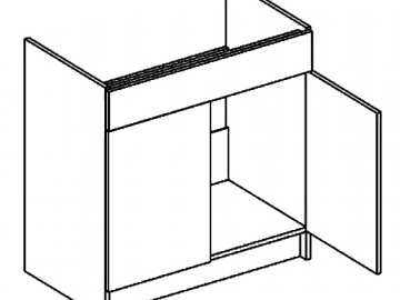 D80ZL dolní skříňka pod dřez MORENO grafit bis