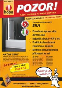 Další červnová akce: Vanová zástěna ERA Další červnová akce: Vanová zástěna ERA