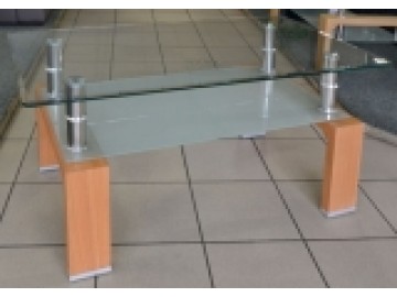 Konferenční stolek A 08-3 černá/černé horní sklo