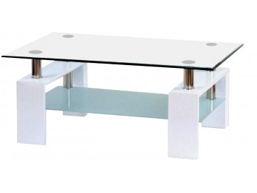 Konferenční stolek A 08-3 bílý/bílé horní sklo