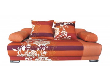 Pohovka Futon oranžový květ