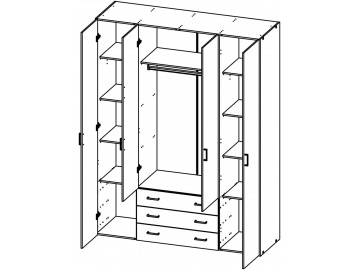 Skříň Sid 4d3s sonoma/bílý lesk