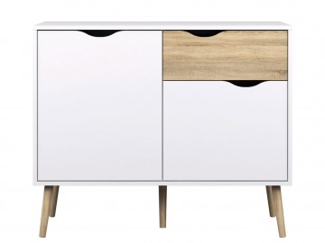 Komoda Retro 387 bílá/dub Komoda Retro 387 bílá/dub