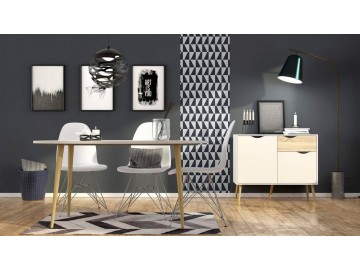 Komoda Retro 454 b&iacute;l&aacute;/dub
