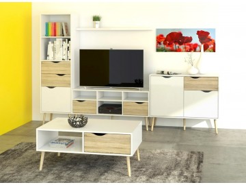Komoda Retro 455 bílá/dub