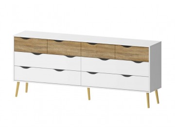 Komoda Retro 455 bílá/dub