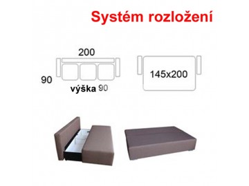 Pohovka Aneta+2T sv.hnědá/oranžová