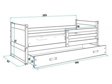 Postel Riky 90x200 bílá