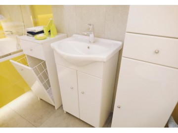 Závěsná koupelnová skříňka Tania A50 bílý lesk