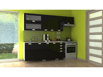 Kuchyňská linka Nadine MDR 180/240 černý lesk