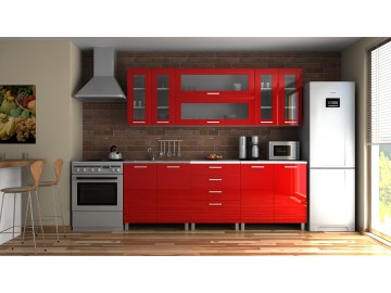Vysoká kuchyňská skříňka Natanya SL40 červený lesk