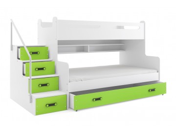 Patrová postel Maty NEW s úložným prostorem bílá/zelená