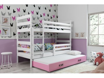 Patrová postel s přistýlkou Norbert bílá/růžová
