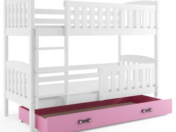 Patrová postel Kuba bílá/růžová