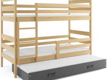Patrová postel s přistýlkou Norbert borovice/zelená