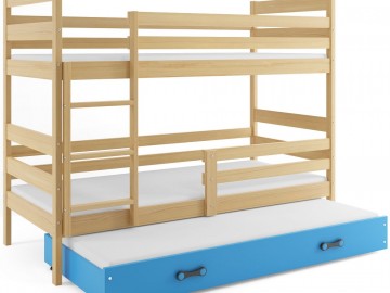 Patrová postel s přistýlkou Norbert borovice/modra