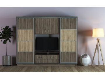 Šatní skříň/TV stěna UNIVERSAL II 270 lanýž/sonoma
