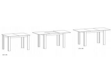 Jídelní stůl rozkládací KONGO 120(170)x80 bílá