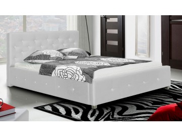 *Čalouněná postel LUBNICE IV 160 Swarovski M120 bílá