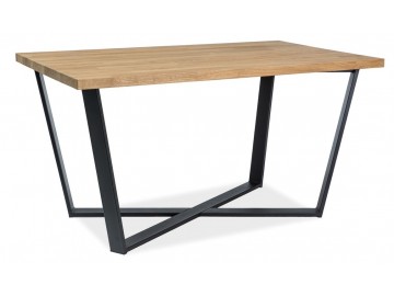 Jídelní stůl MARCELLO 180x90 dub masiv/černá Jídelní stůl MARCELLO 180x90 dub masiv/černá
