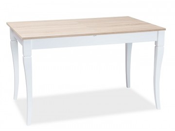 Jídelní stůl rozkládací LUDWIK 125x75 dub sonoma/bílá