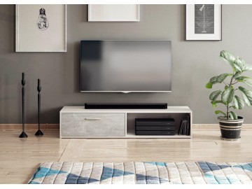 TV stolek Skip b&iacute;l&aacute;/beton