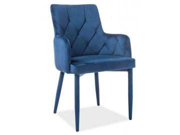 Jídelní čalouněná židle RICARDO VELVET modrá