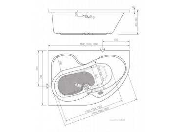 Olsen Spa NAPOLI vana 150x100 cm levá varianta