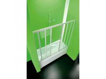 Olsen Spa VASCA MAESTRO CENTRALE vanová zástěna 150-140x150 cm bílá čiré sklo