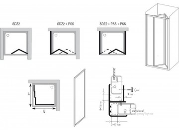 Ravak SDZ2 + PSS sprchový kout 70x75 cm