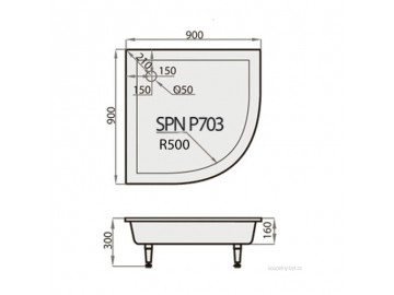 Hopa SLIVEN sprchová vanička 90x90 cm litý mramor R500