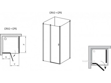 Ravak CRV2+CPS sprchový kout 120x90 cm