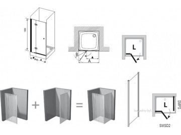 Ravak SMSD2+SMPS sprchový kout 100x80 cm