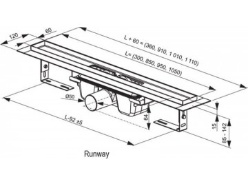 Ravak RUNWAY podlahový žlab 850 mm