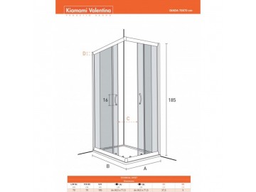 Valentina GIADA sprchový kout 70x70 cm chrom rám čiré sklo