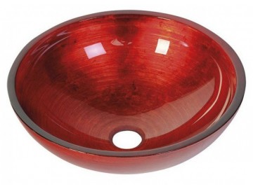 Sapho MURANO ROSSO IMPERO, skleněné umyvadlo kulaté 40x13 cm, červená