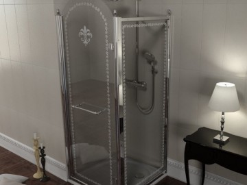 Sapho Antique čtvercový sprchový kout 800x800mm, dveře pravé, chrom