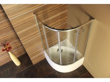 Polysan SELMA sprchová vanička čtvrtkruhová 90x90x30cm, R55, hluboká, bílá