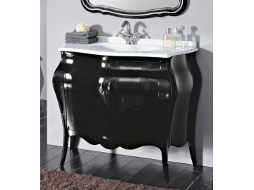 Sapho ISOTTA LAC 105-S skříňka s umyvadlem, š. 107cm, mramor Bianco Carrara, nero