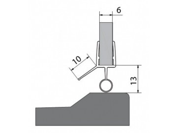 Polysan VITRA LINE těsnění na dveře (okapnička) sklo 6mm délka 1000mm