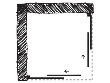 Gelco FONDURA pevná boční stěna 90 cm leštěný hliník čiré sklo
