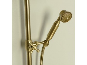 Sapho ANTEA sprchový sloup k napojení na baterii, hlavová a ruční sprcha, bronz