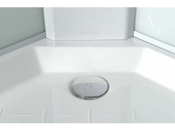 Aqualine AIGO čtvrtkruhový sprchový box 900x900x2060 mm, bílý profil, čiré sklo