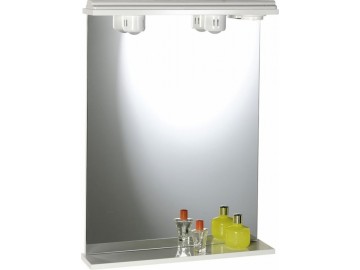 Aqualine EKOSET zrcadlo s osvětlením 60x75x12cm, bílá