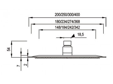 Hopa VESUV hlavová sprcha 250 mm