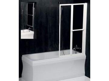 Polysan LANKA2 pneumatická vanová zástěna 82 cm stříbrný rám čiré sklo
