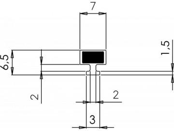 Polysan VITRA LINE magnetické těsnění do profilu do NIKY, 2000mm