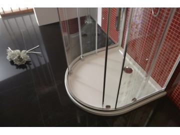 Polysan LUCIS LINE půlkruhový sprchový kout 100x100 cm chromovaný rám čiré sklo