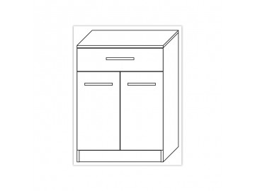 Olsen Spa Koupelnová skříňka Focus F-60-SM malá - 60,4 × 30 × 80,9 cm, Arusha Wenge