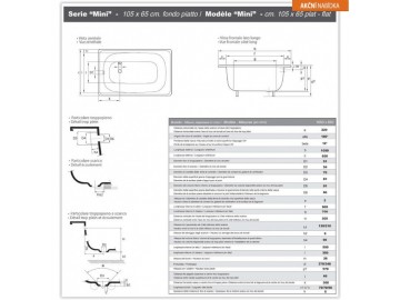 Olsen Spa Plechová vana Ferrara - 120 x 70 mm, objem 120 l, bez nožiček